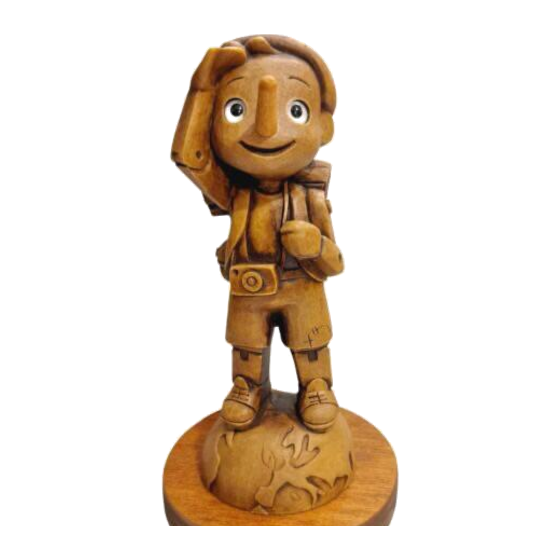 Pinocchio mondo - creazione in legno fatta a mano